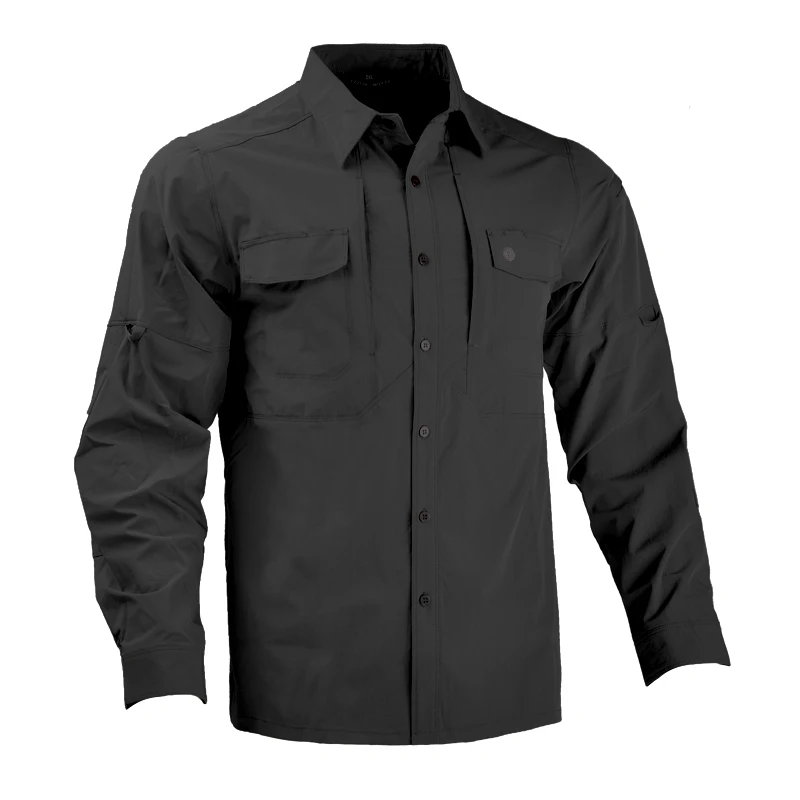 Camicia casual da uomo a maniche lunghe ad asciugatura rapida, palestra, corsa, allenamento, esercizio, camicia sportiva, top, camicie da campeggio leggere da caccia