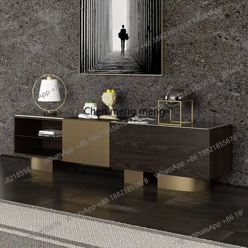 

Italian slate TV cabinet high-end large living room high-end floor cabinet