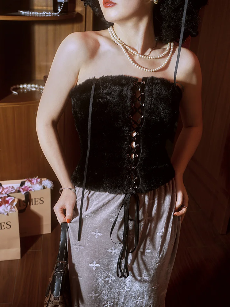 

Сексуальный укороченный топ с бахромой для женщин, топ-бюстье с обильной вышивкой, на молнии, модный, трендовый, цельный, средней длины