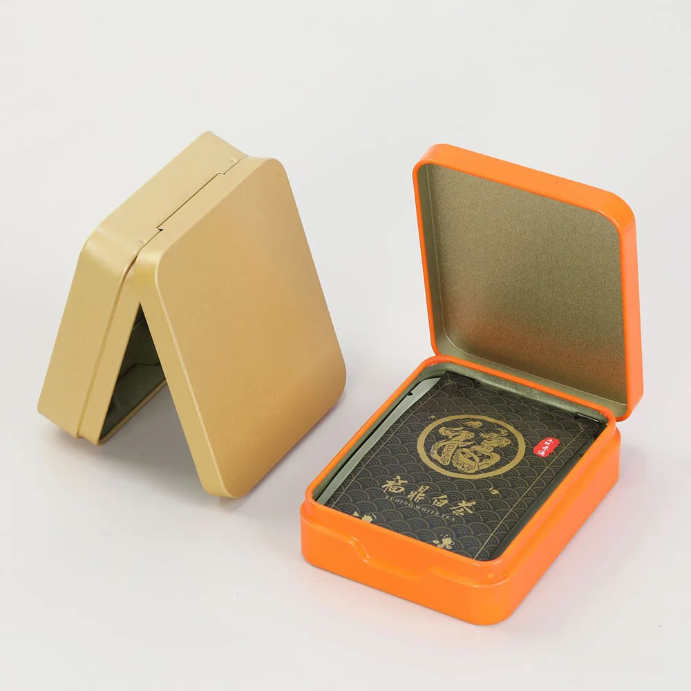 Portable Candy Card Storage Tin Can Metal Storage Box White Tea Box Packing Box Multifunctional Mini Durable Dustproof