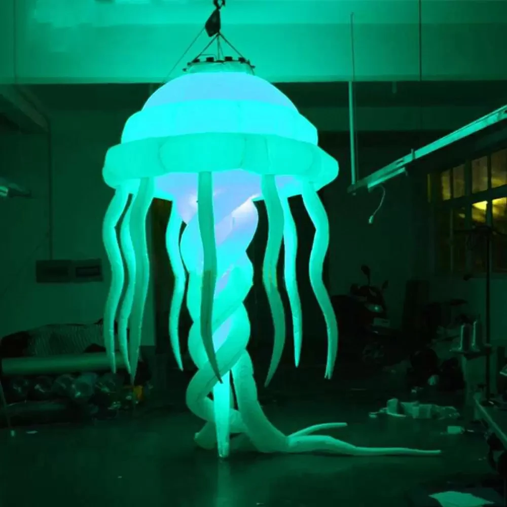 

Hanging Beautiful Lighting Inflatable Jellyfish With LED For Nightclub Ceilling Or Music Party Decoration