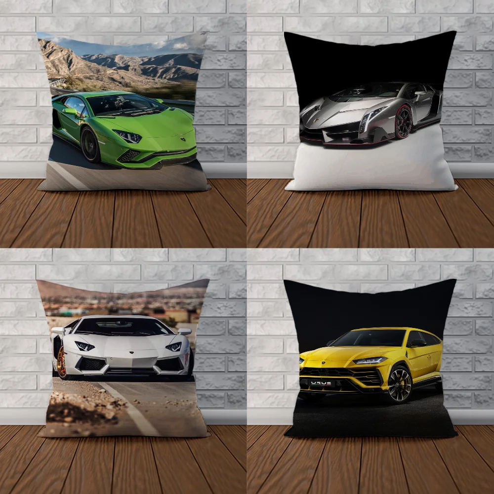 Decorative Cushion Cover 45x45 L-Lamborghini Decorative Cushions for Sofa Pillowcase Decor 40x40 Pilow Cases Car Decoration Fall