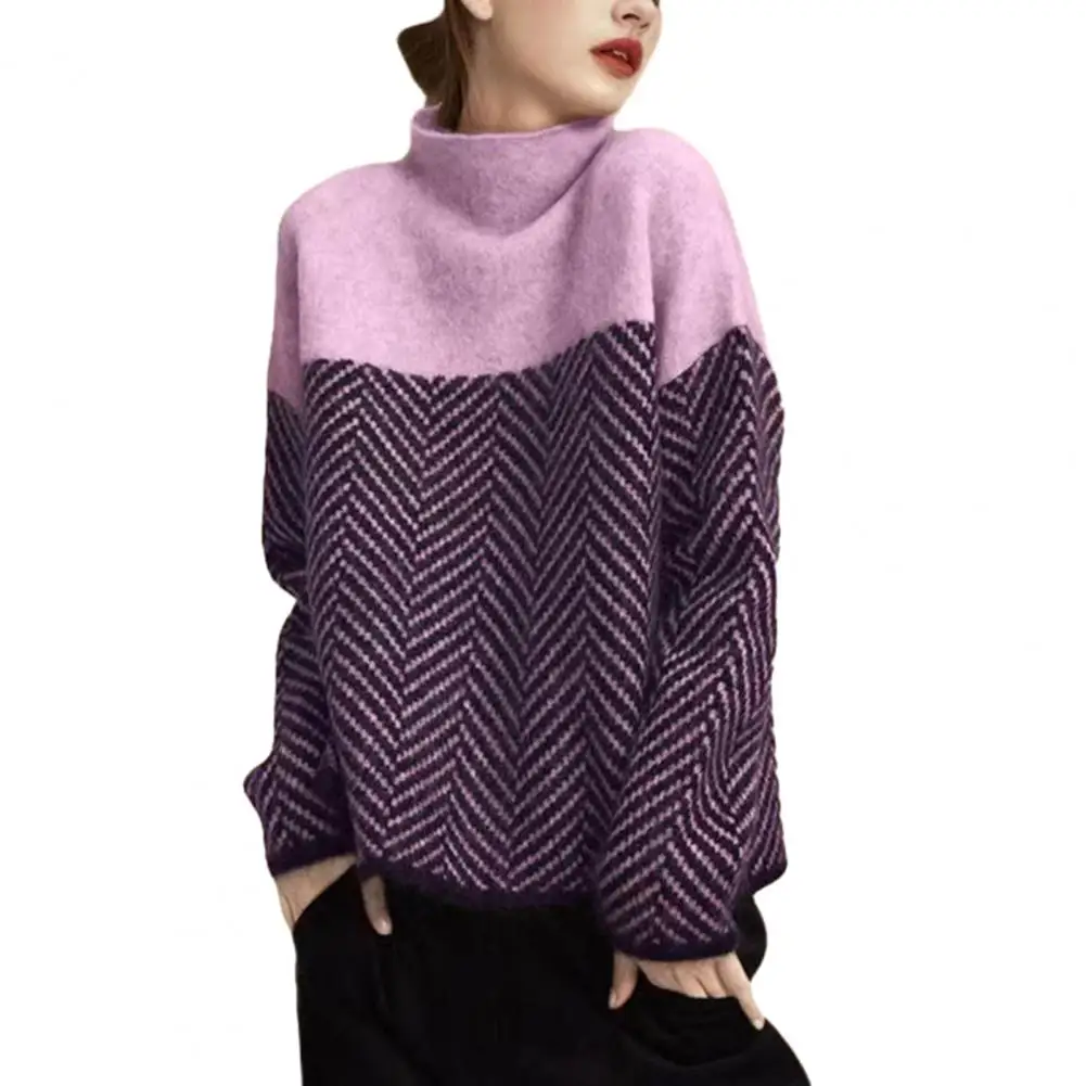 Soft Sweater Cozy Winter Sweaters Stylish High Collar Loose Fit Warmth for Women Long Sleeve Women Sweater