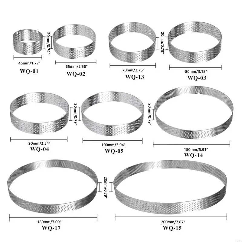 77JA Round Rings Cake Cake Mold Mould Mitry Gadget Material Stafless Steel