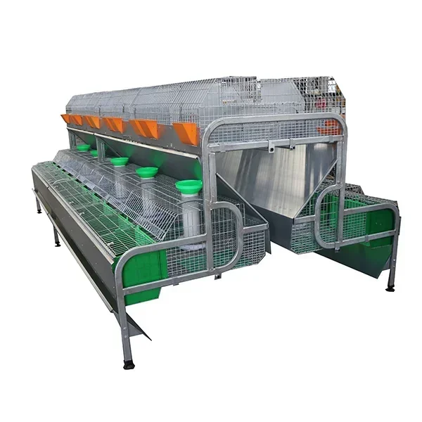 Premium Low Carbon Steel 24 Compartment Rabbit Cage, Mother Baby Integrated Breeding Cage for Rabbit Farm Manufacturing Retail