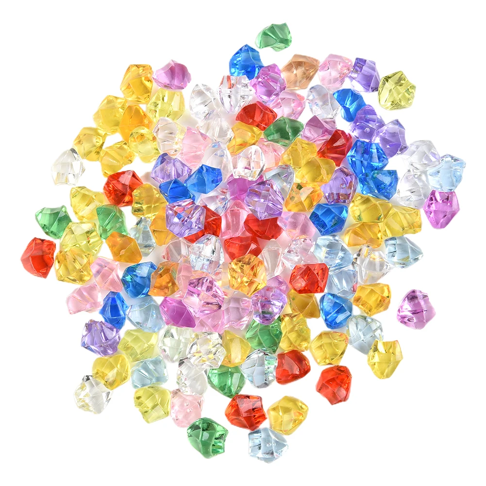 

200pcs Acrylic Gem Stone Kids Mixed Color Ornaments Vase For Wedding Party Fish Tank Decoration Accessories 6*9mm