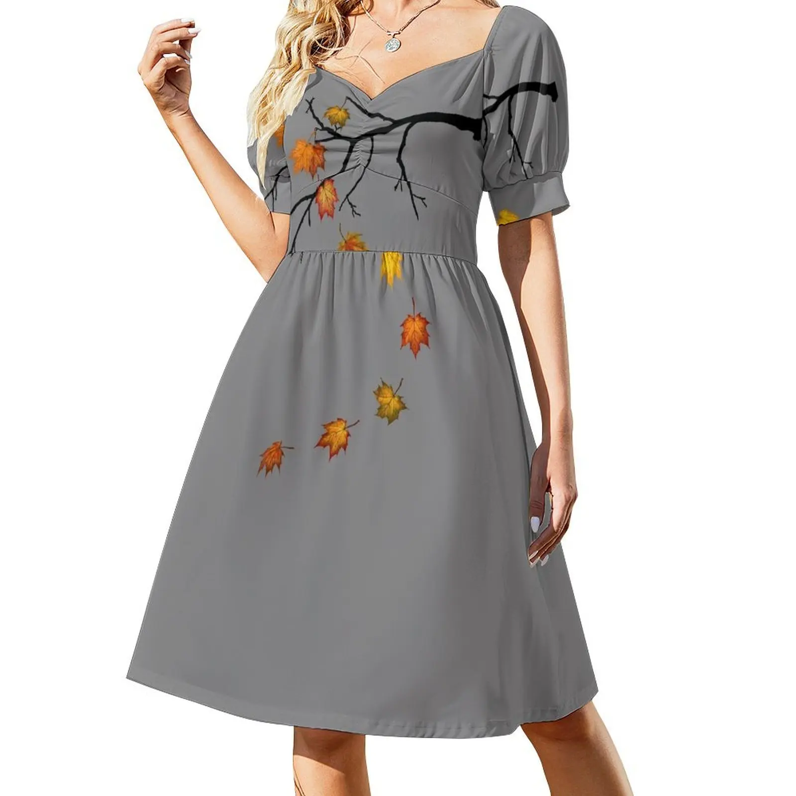 

Autumn Leaves Short-Sleeved Dress Evening dresses women's evening dresses 2025 dresses for prom for woman
