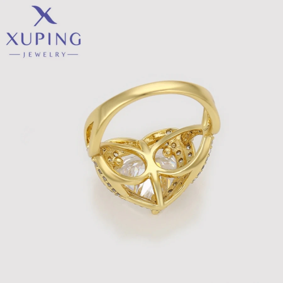 Xuping Jewelry New Arrival Light Gold Color Circle Shape Ring for Women Girls Wedding Commemoration Day Gift X001006743