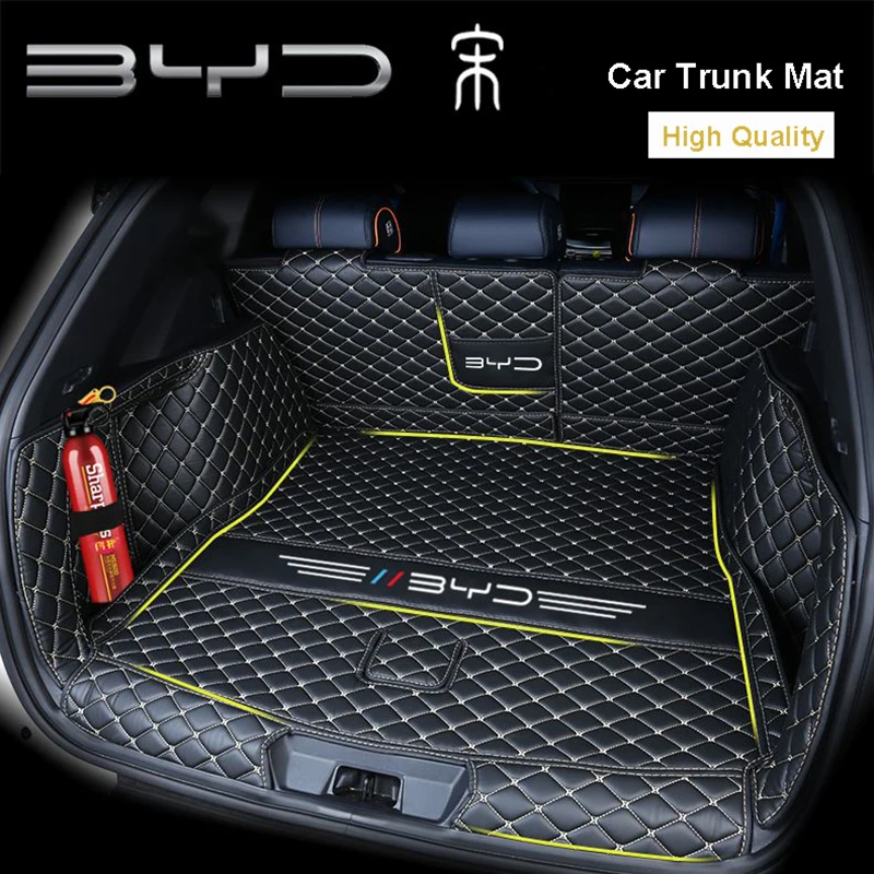 

For BYD SONG CAR Trunk Mat 2021-2022 Car Styling PU Leather Trunk Protection Mat Catpet Interior Cover Part Pad Auto Accessorie