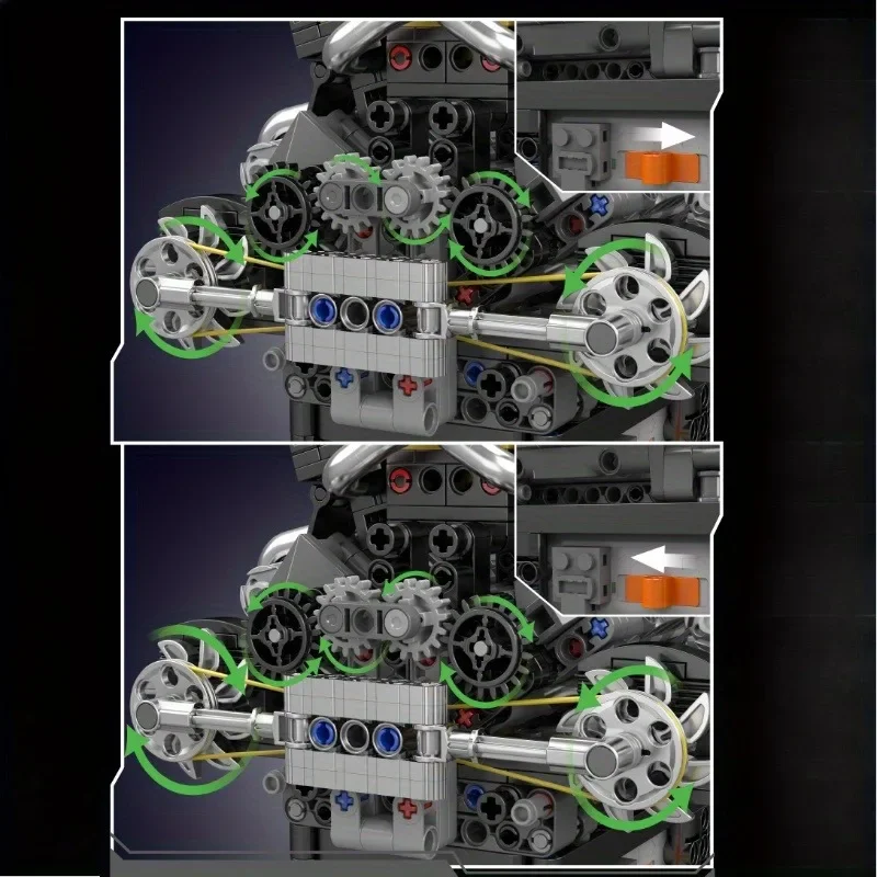 761pcs 10207 Supercar V8 Motor Simulatie Model Technische Bouwstenen Onderdelen Met Motor Aangedreven Auto Speelgoed Bricks Accessoire