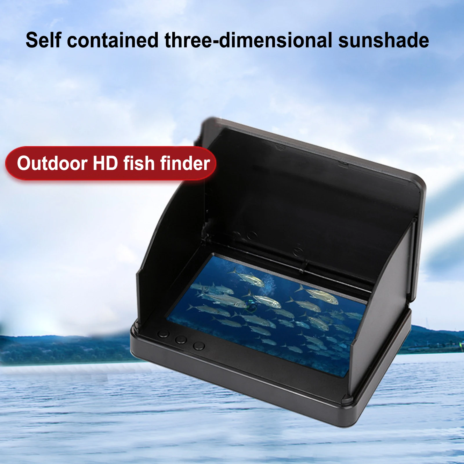 

5 Inch Underwater Fish Finder Visual HD Display Monitor Temperature and Depth Sensor Camera Fishing Lamp IP68 Waterproof