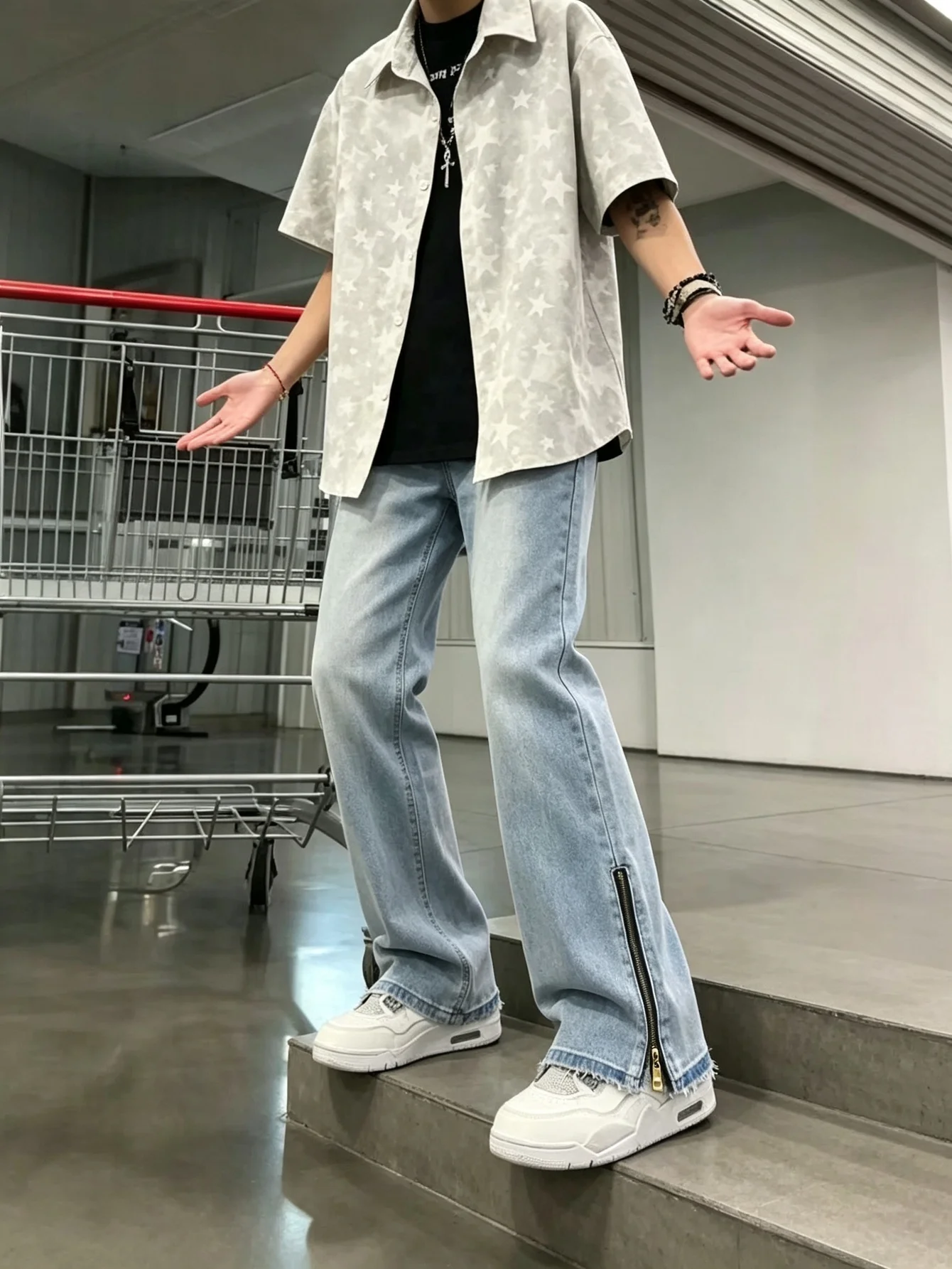 Trendy Mens Bootcut Flare Jeans Y2K Streetwear American Urban Style Denim Trousers Perfect Present For Partner