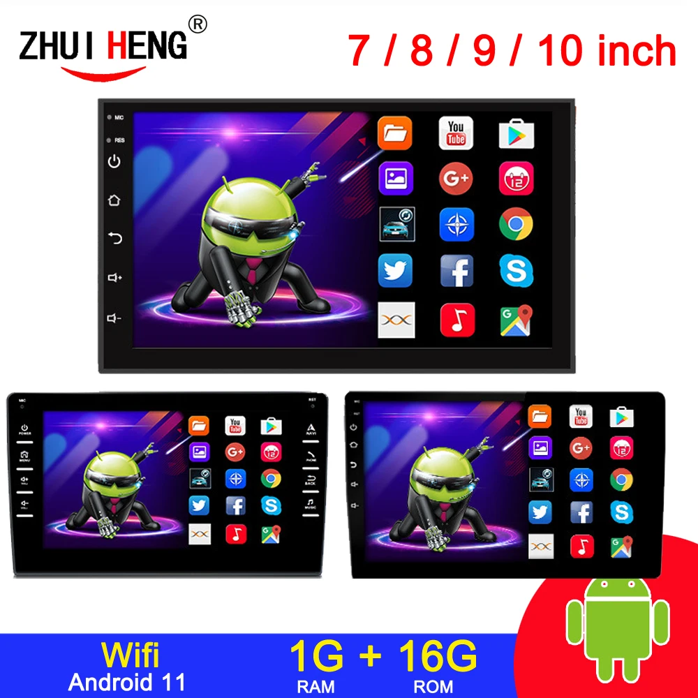 

2 Din Android 7 8 9 10 Inch Car Multimedia Video Player Universal 2DIN Stereo Radio GPS For Volkswagen Nissan Hyundai Kia Toyota