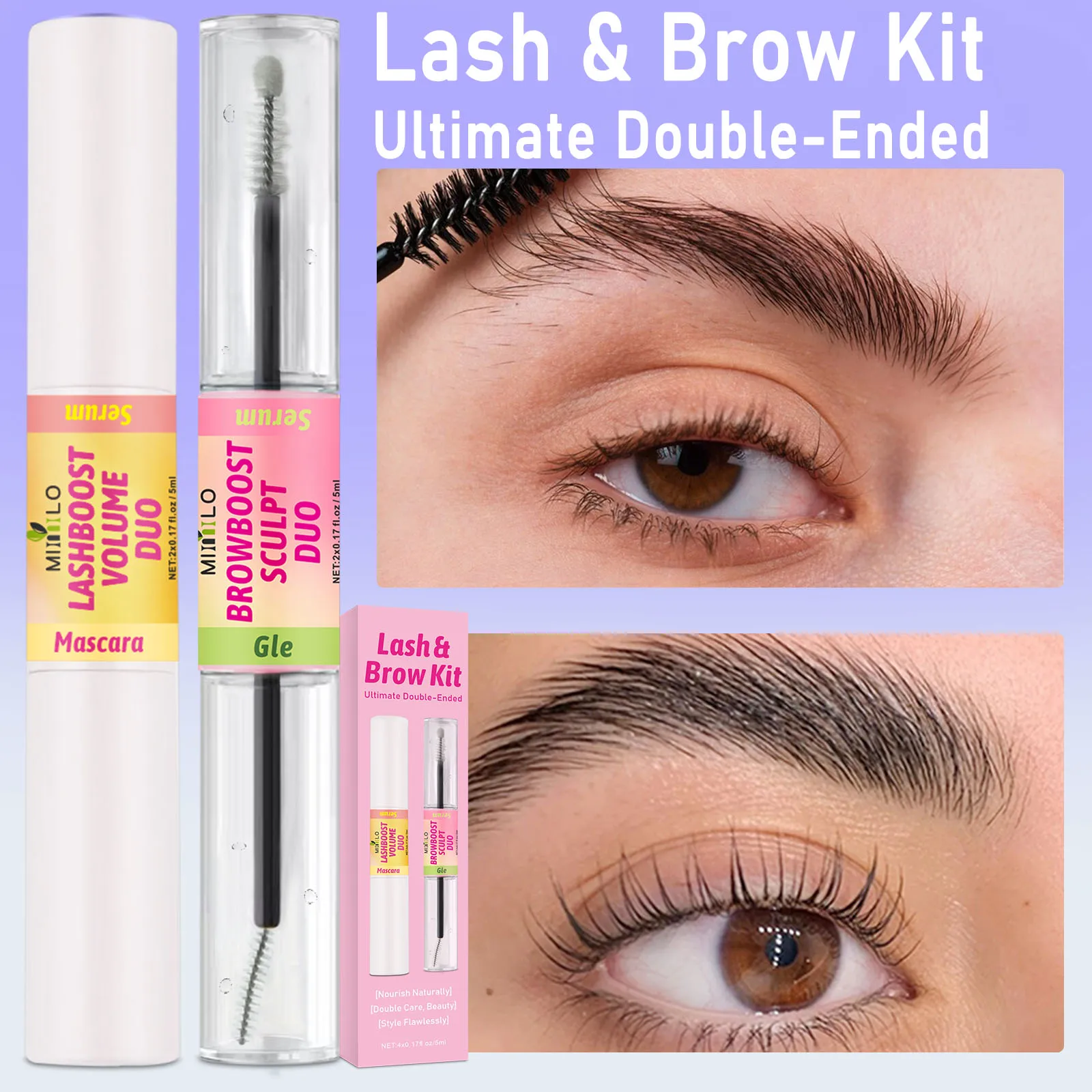 2pcs,Nourishing eyelash growth serum,Contains hyaluronic acid, for longer-lasting and thicker results, natural、healthy,makeup
