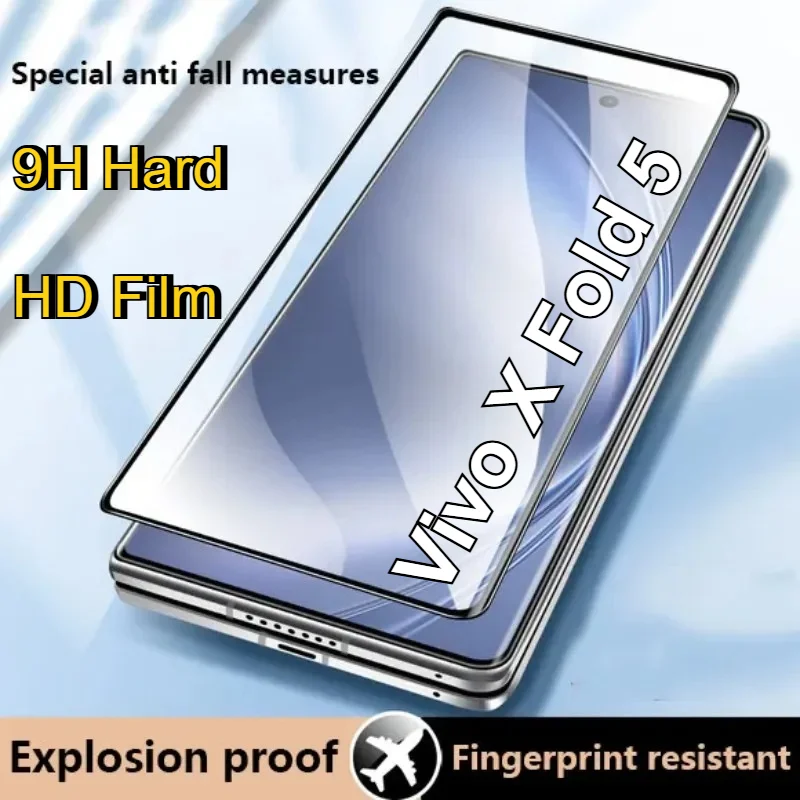 1–4 Stück ultradünner, klarer 9H-HD-Schutz aus gehärtetem Glas für Vivo X Fold 5 3 Pro 2 + Bildschirm, vollständige Abdeckung, schwarzer Film, kratzfest