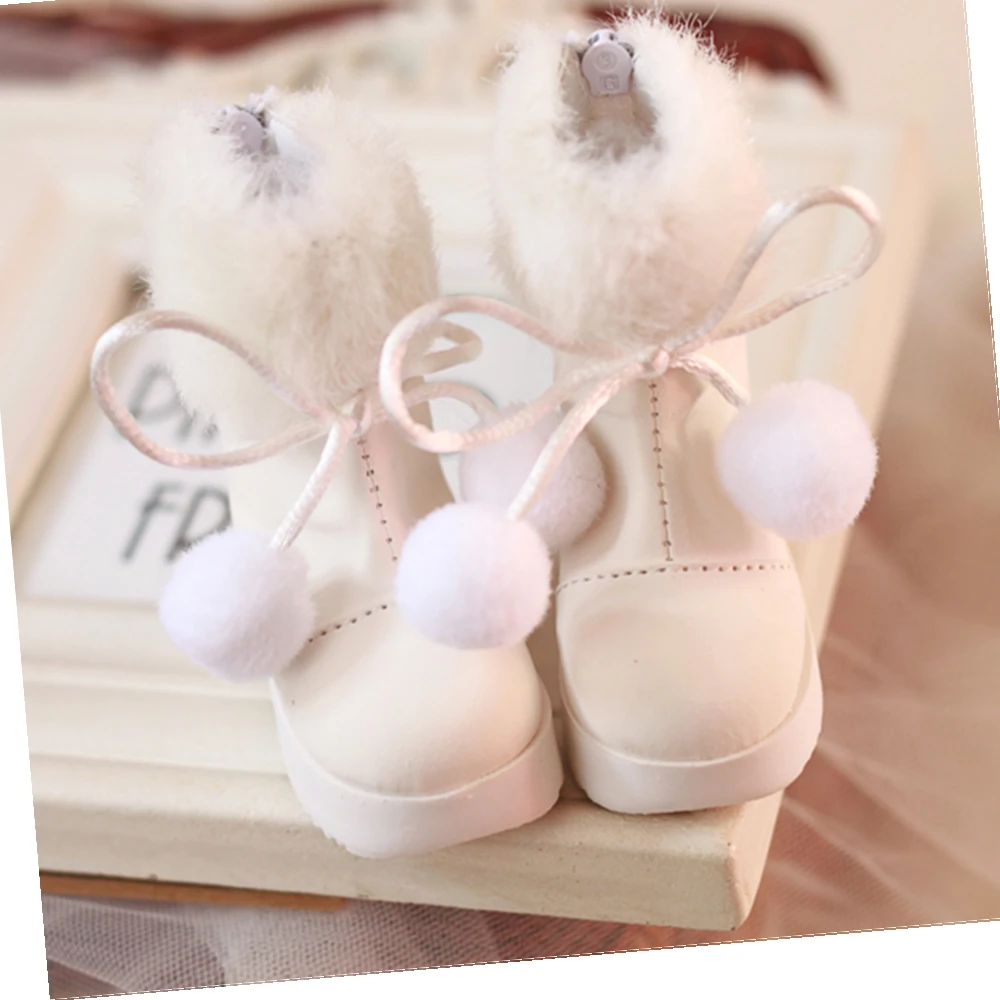 Accesorios para muñecas articuladas para niña, UGG botas de nieve, zapatos blancos, 1/4 MSD 1/3 SD10 bjd, YG004