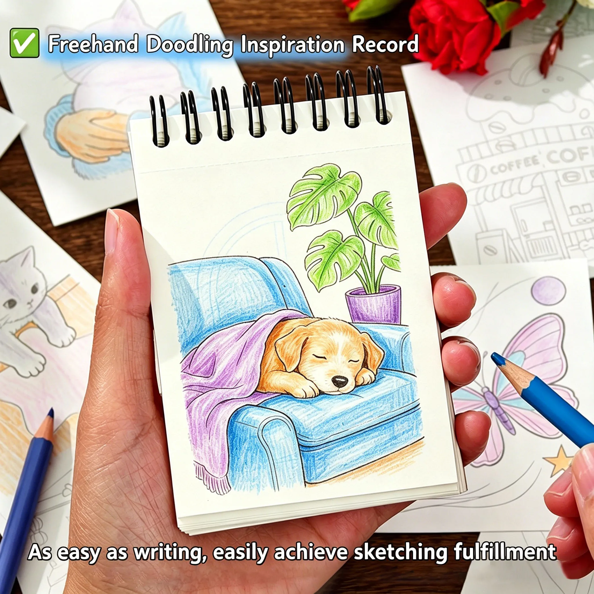 Mini Portable Coil Coloring Bo - Adult Coloring Book Stress Relief 评论和价格