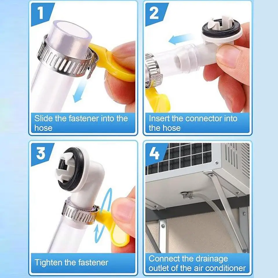 Portable AC Drain Hose Kit – Leakproof TPE Replacement Drain Pipe With Connector & Clamp (Fits Air Conditioners, Dehumidifiers, Washing Machines – 1m To 10m Lengths)