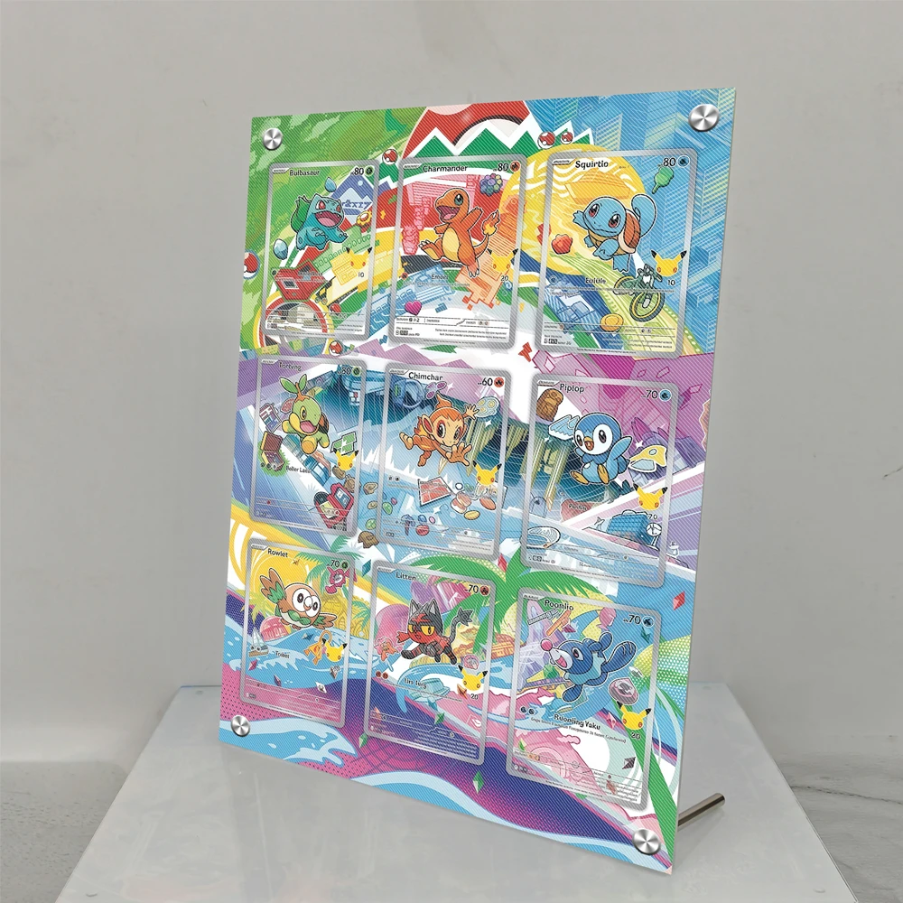 9pcs-acrylic-squirtle-bulbasaur-charmander-cute-cartoon-anime-peripheral-card-display-stand-desktop-ornament-decoration-gift