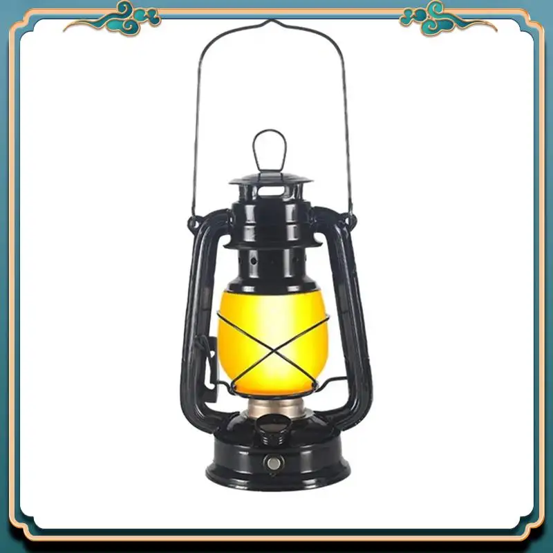 

Latest Portable Camping Lamp USB Rechargeable Hanging Tent Lantern Without Remote Control Dynamic Flame Light Battery Powered