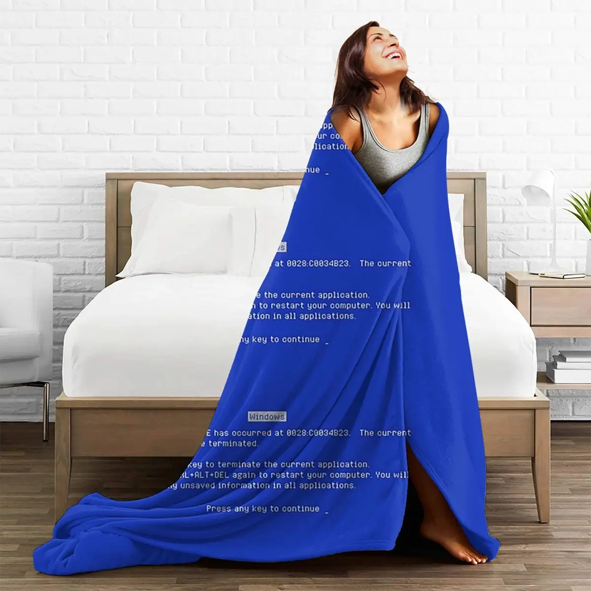 Blue Screen Of Death (BSOD) Blankets Flannel Breathable Throw Blankets Throw Blanket For Couch Bedding Office Throws Bedspread