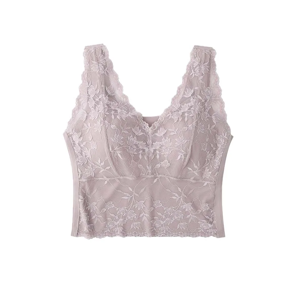 

Модный кружевной топ-камизол с цветочным узором и вставками, без рукавов, укороченный, в уличном стиле, на бретельках, для женщин
