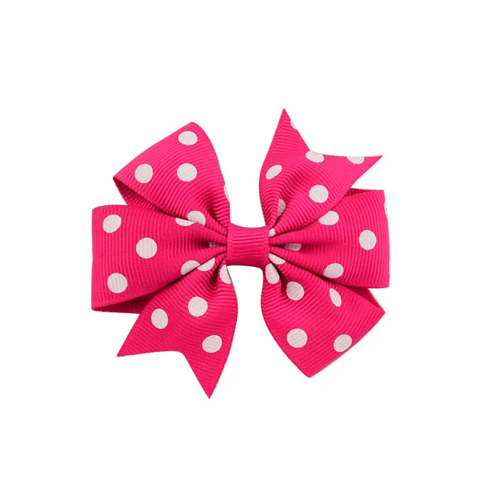 Dot 3 inch Children Grosgrain Ribbon Bows WITH Clip Boutique Bows DIY Hair Accessorises For Baby Girls 592