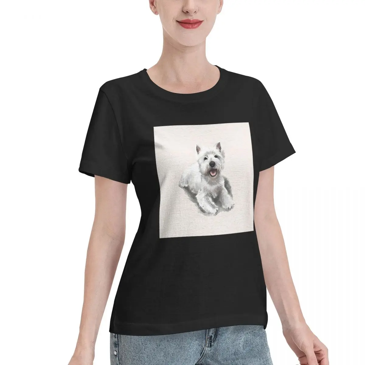 No Shrink The West Highland Terrier Women's T-shirt Breathable Wear Relaxed Cut Tshirt