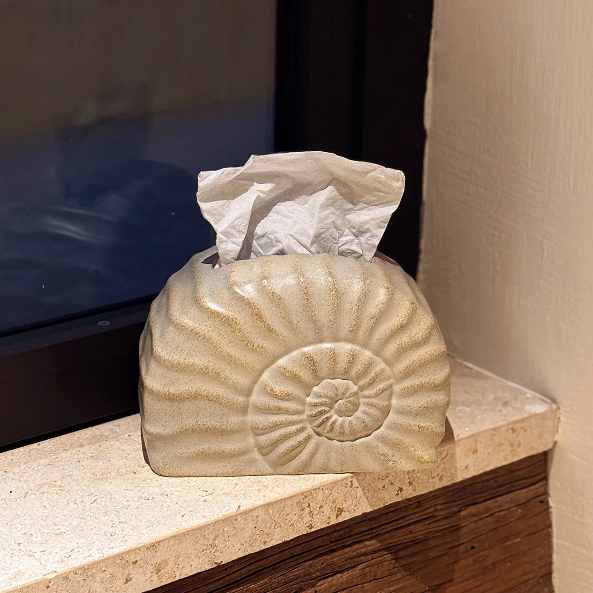 

Коробка для бумажных полотенец, для дома и гостиной, креативный дизайн, премиум-класс, легкая роскошь, высококачественная коробка для салфеток, декор из смолы в форме ракушки