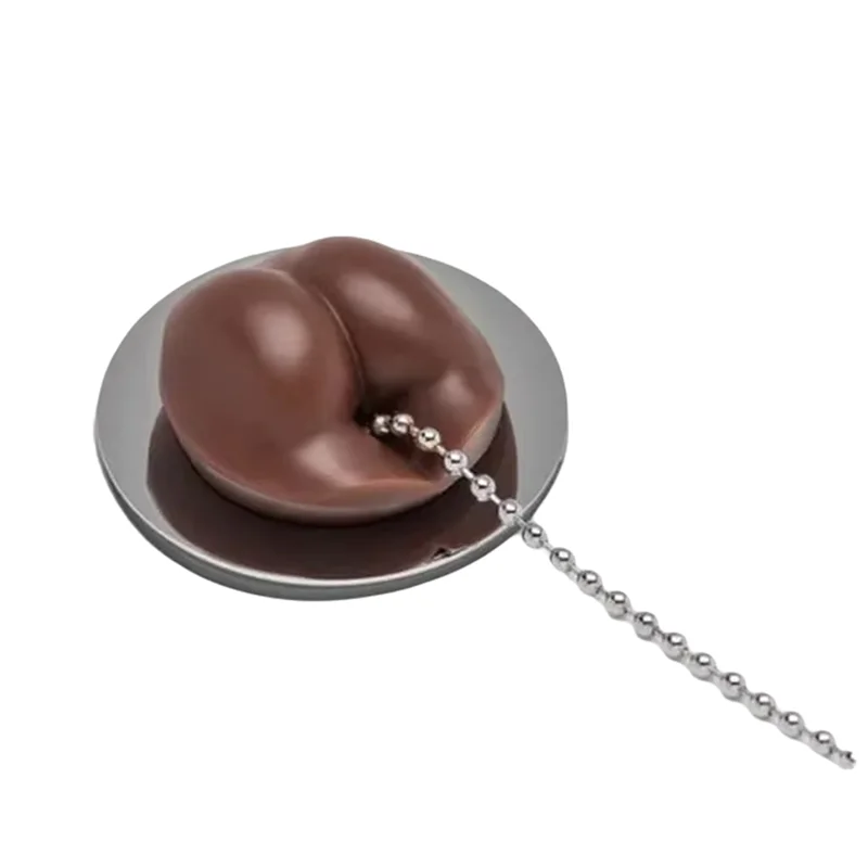 

HRBAJ-Universal Floor Drain Stopper Simulation Floor Drain Stopper Cover Bathroom Decor Universal Brown