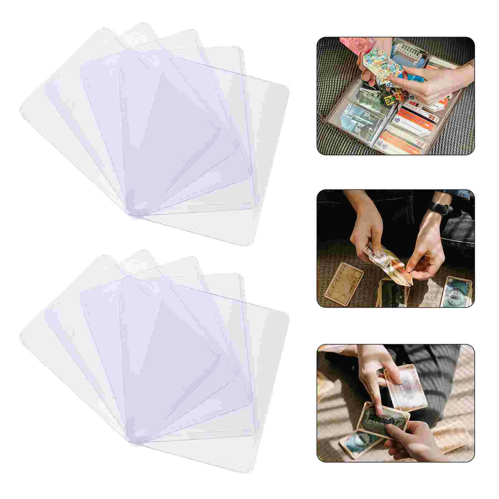 30 Pcs Card Protective Cover Game Sleeve Tally Playing Cards Hard Sleeves Clear Pvc