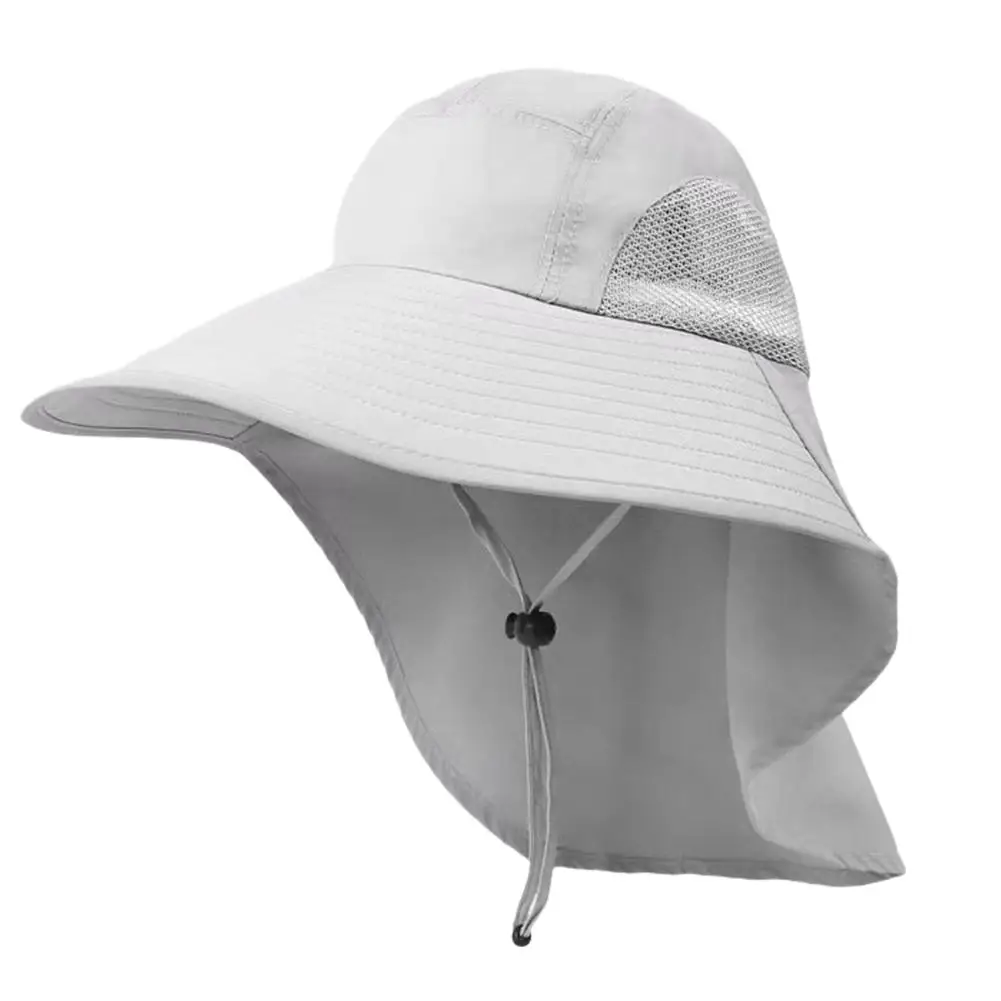 Sombrero de sol de ala ancha con solapa para el cuello para hombres y mujeres ajustable al aire libre 50 + protección UPF gorra de Safari senderismo sombrero de pesca