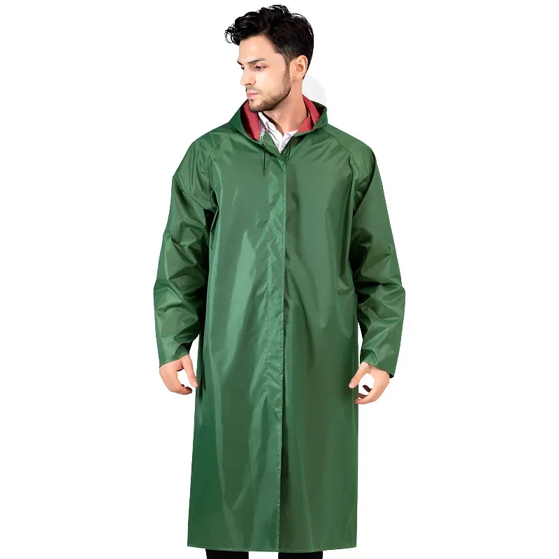 Impermeabile lungo addensato da uomo Full body rainstorm giacca a vento impermeabile tela Outdoor escursionismo lavoro impermeabile