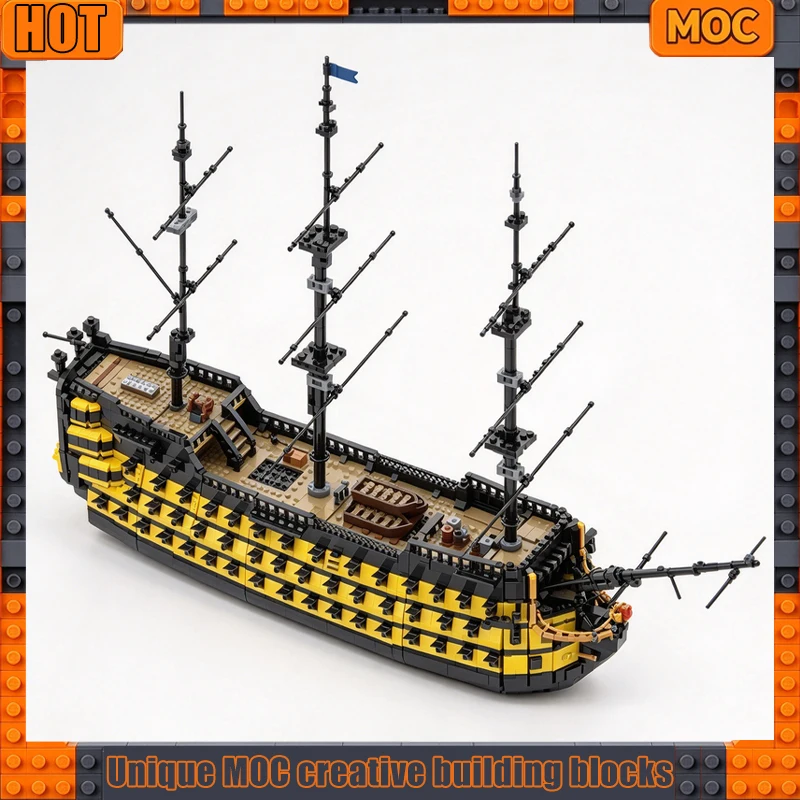 8880Parts Vintage Frigate Sail Ship Large Scale Model MOC Building Blocks DIY Educational Assembly Collection Toy Gift Display
