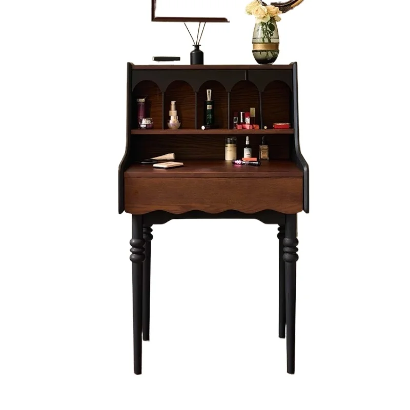 

French retro solid wood dresser, small apartment, American style with drawers, bedside storage cabinet