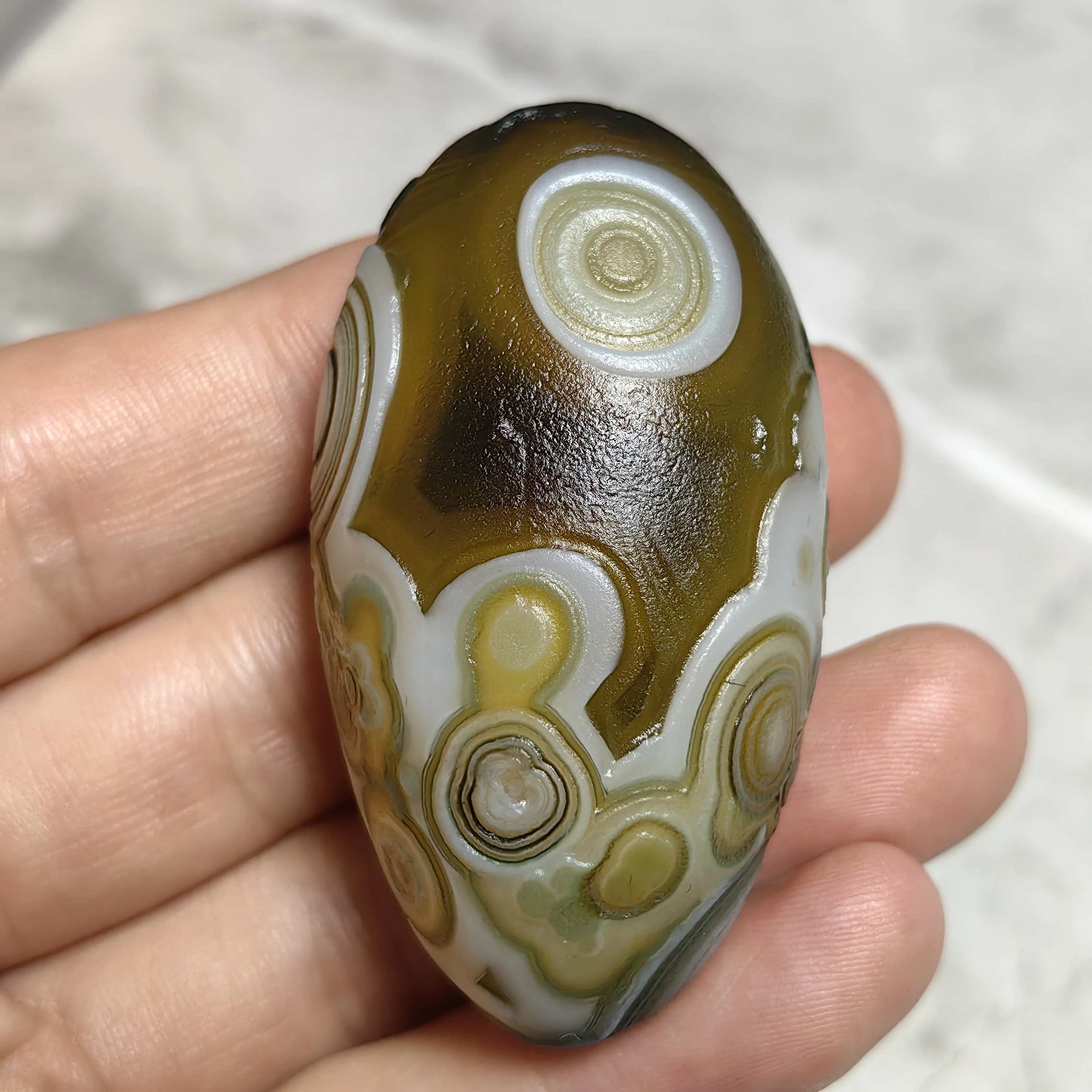 All-natural Wishing Dzi bead Divine Eye Agate Good Luck Stress Relief Reiki Infusd Meditation Necklace Jewelry DIY Decoration