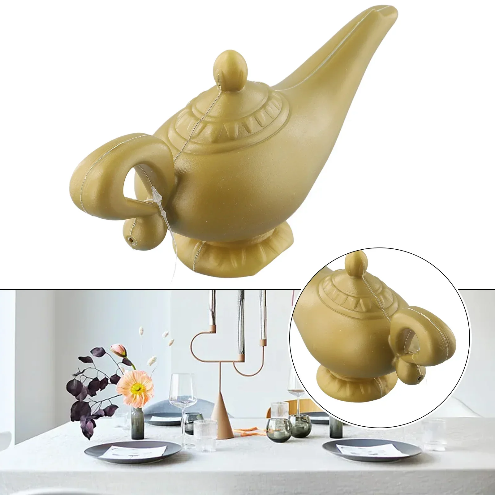 

Plastic Costume Prop Cospaly Aladin Lamp Christmas Panto Aladdin Lamp Shape Tea Pot Cartoon Genie Lamps Home Ornaments Crafts