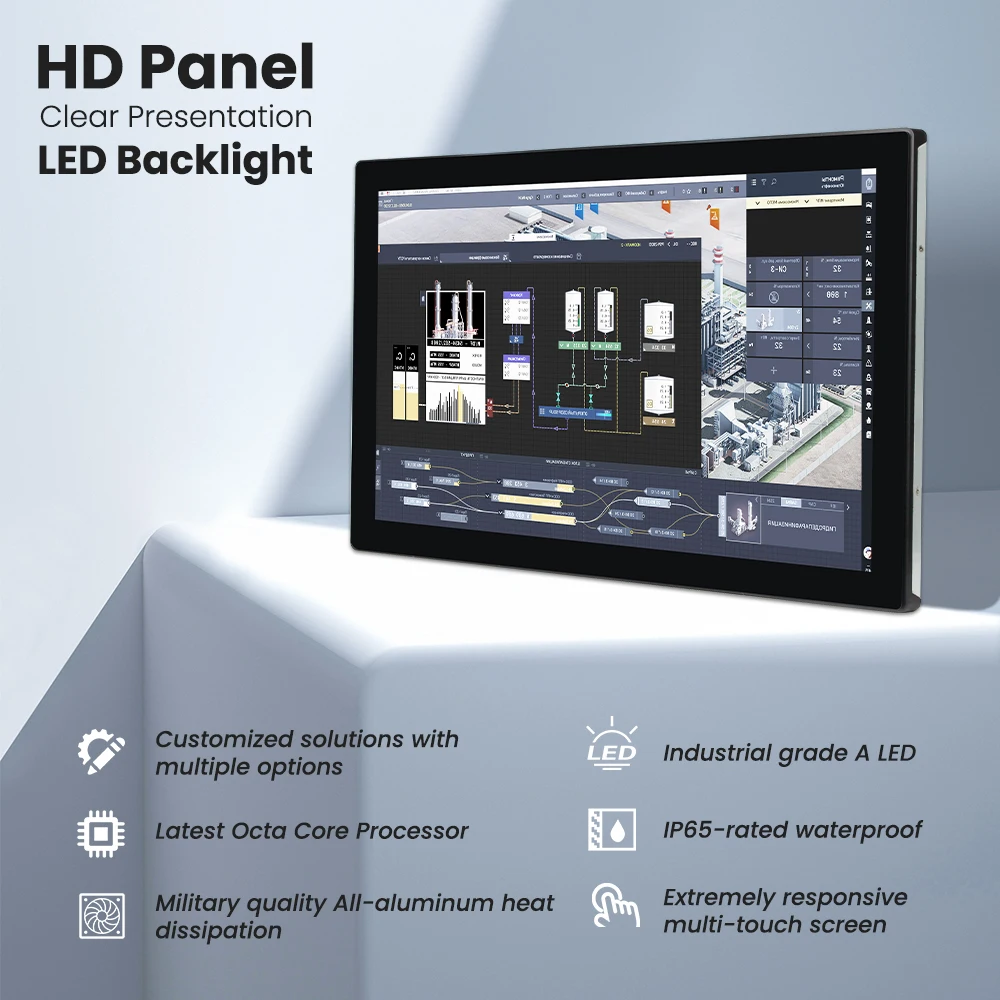 Industrial LCD Capacitive Resistive 11.6/13.3/15.6/19/21.5 Inch Touch Screen  Embedded Panel PC with Stock