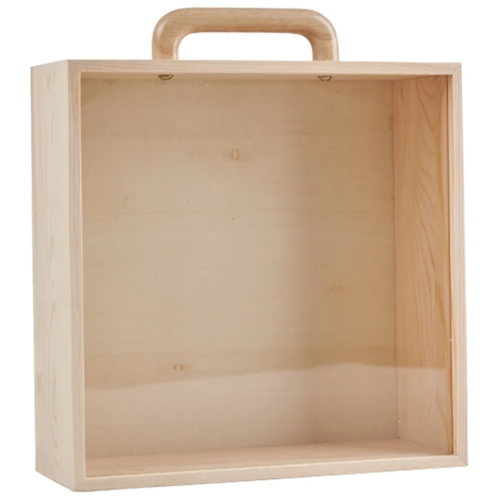 

Wooden Gift Box Clear Lid Creative Flowers Packaging Jewelry Storage ganizer Vintage Decorative Display Case for Presents