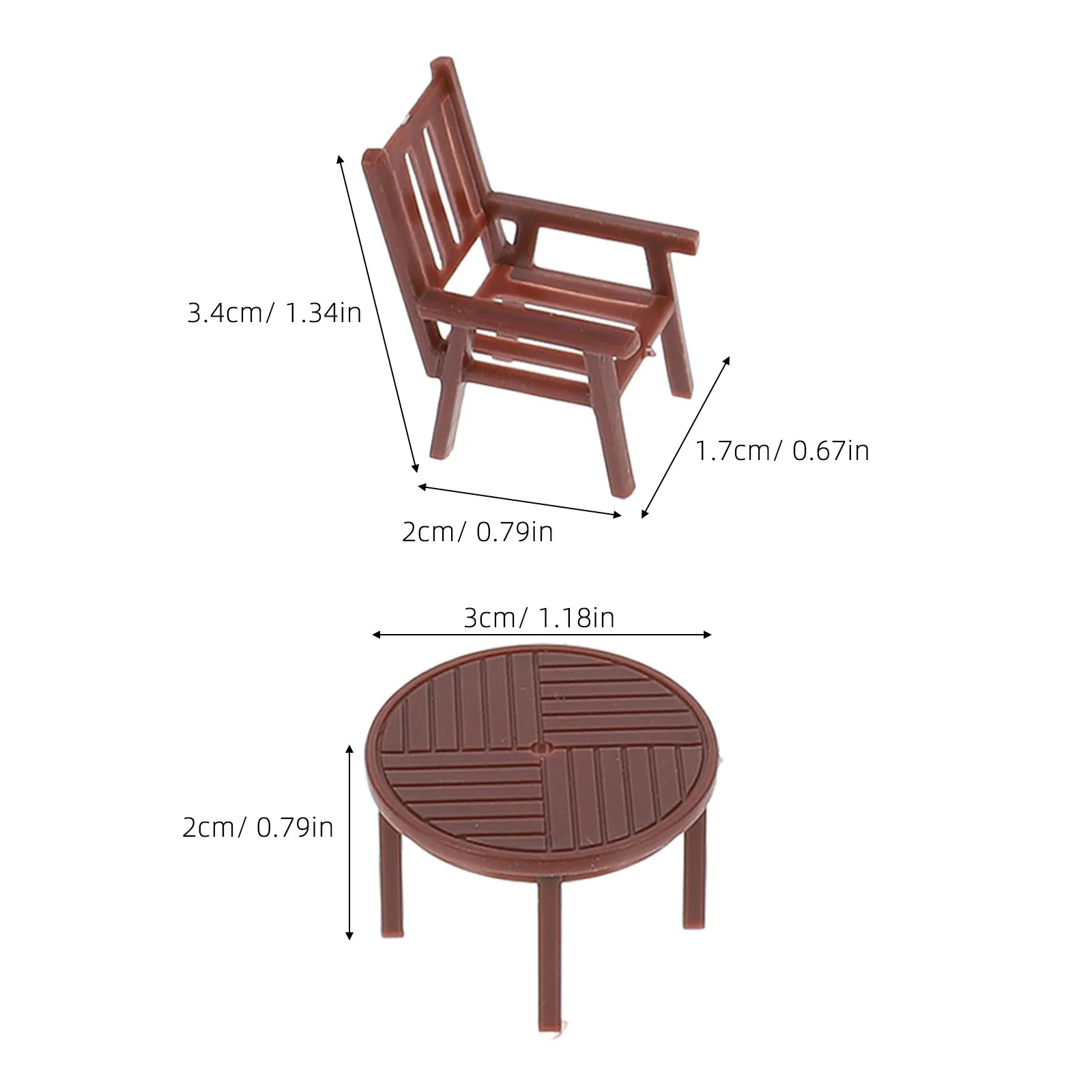 1Set Miniature Table and Chair Set for Dollhouse Realistic Mini Furniture Set Small House Kitchen Living Room Decoration
