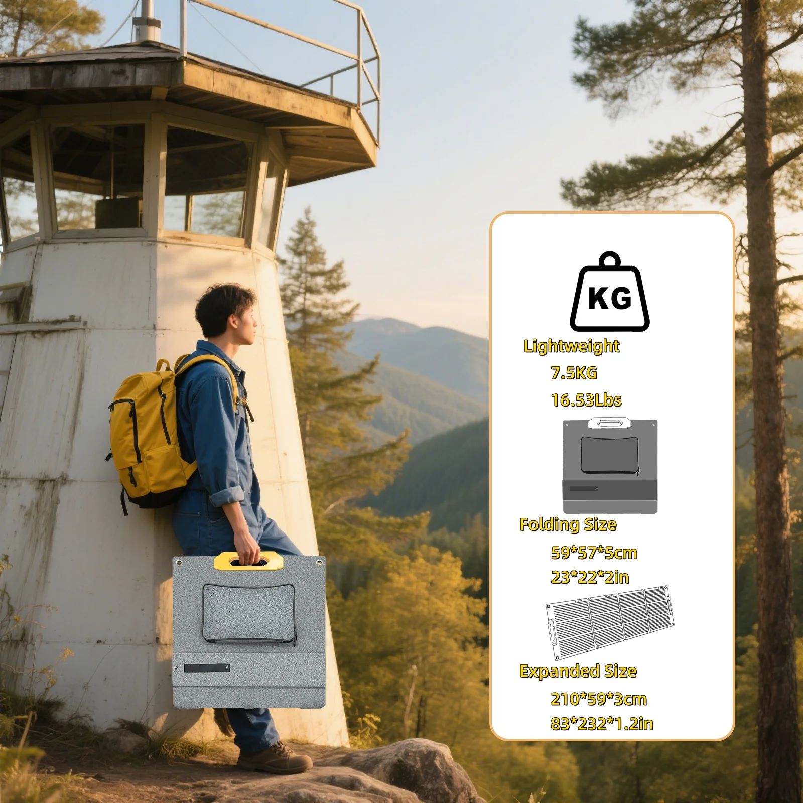 200W Portable Solar Panels Foldable Waterproof IP67 Battery Charger for Power Station EV Grid System Camping Camera Use