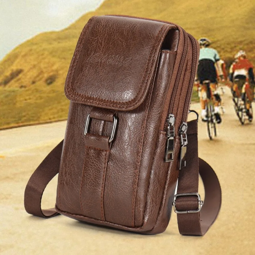 Con correa, bolsa para teléfono móvil, hebilla de Metal de gran capacidad, bolsa con Clip para cinturón de teléfono, bolsa colgante Universal impermeable para cinturón de teléfono para hombres