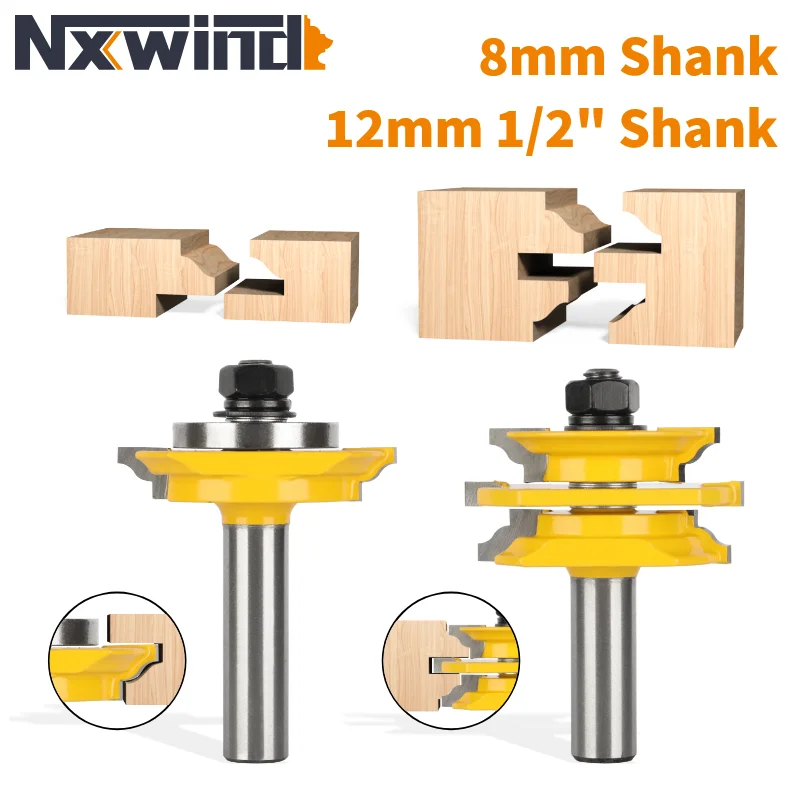 NXWIND 8MM 12MM 12.7MM Shank Recoverable Bead Glass Door Bit Set Router Bit Woodworking Milling Cutter For Wood Bit Face Mill