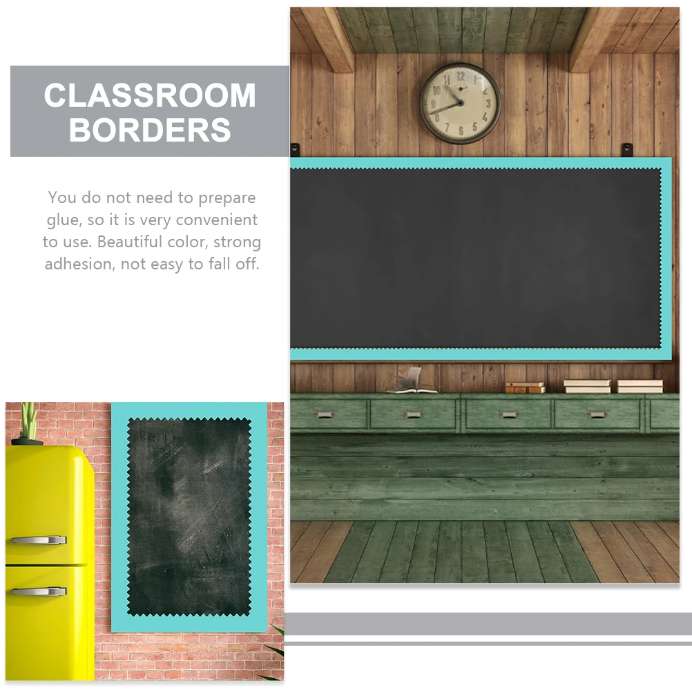 

1pcs 2 Rolls Bulletin Board Border Trims Gradient Stickers Decorative Blackboard Classroom Wear-Resistant Cartoon Border Trim