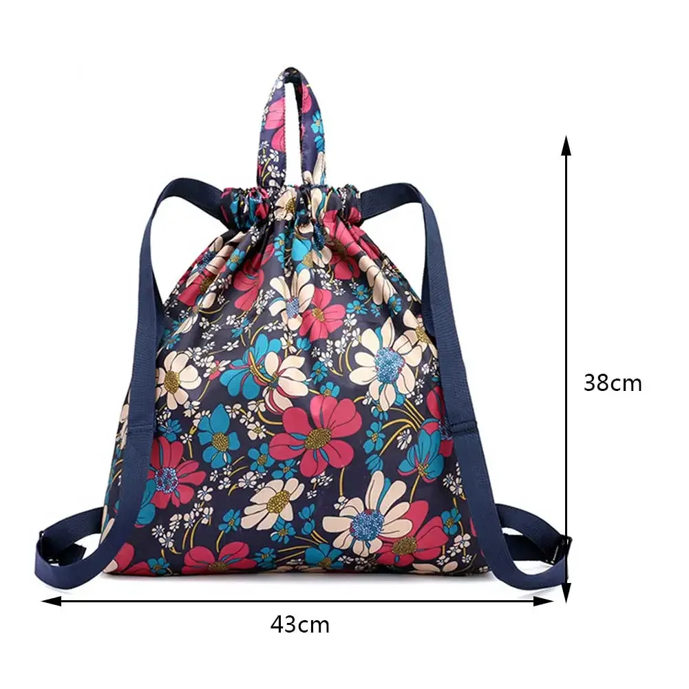 Foldable Women Backpack Drawstring Shopping Bag Portable Waterproof Anti-theft Large Capacity Ultralight Outdoor Sport Yoga Bag