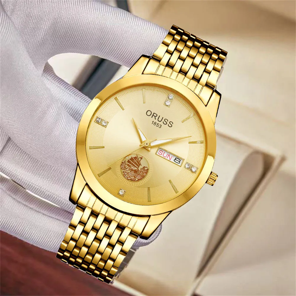 นาฬิกาผู้ชายหรูหราใหม่บุคลิกภาพแฟชั่นทนทานปฏิทินคู่ all-in-one บรรยากาศเกาหลีนาฬิกาผู้ชายขายร้อน