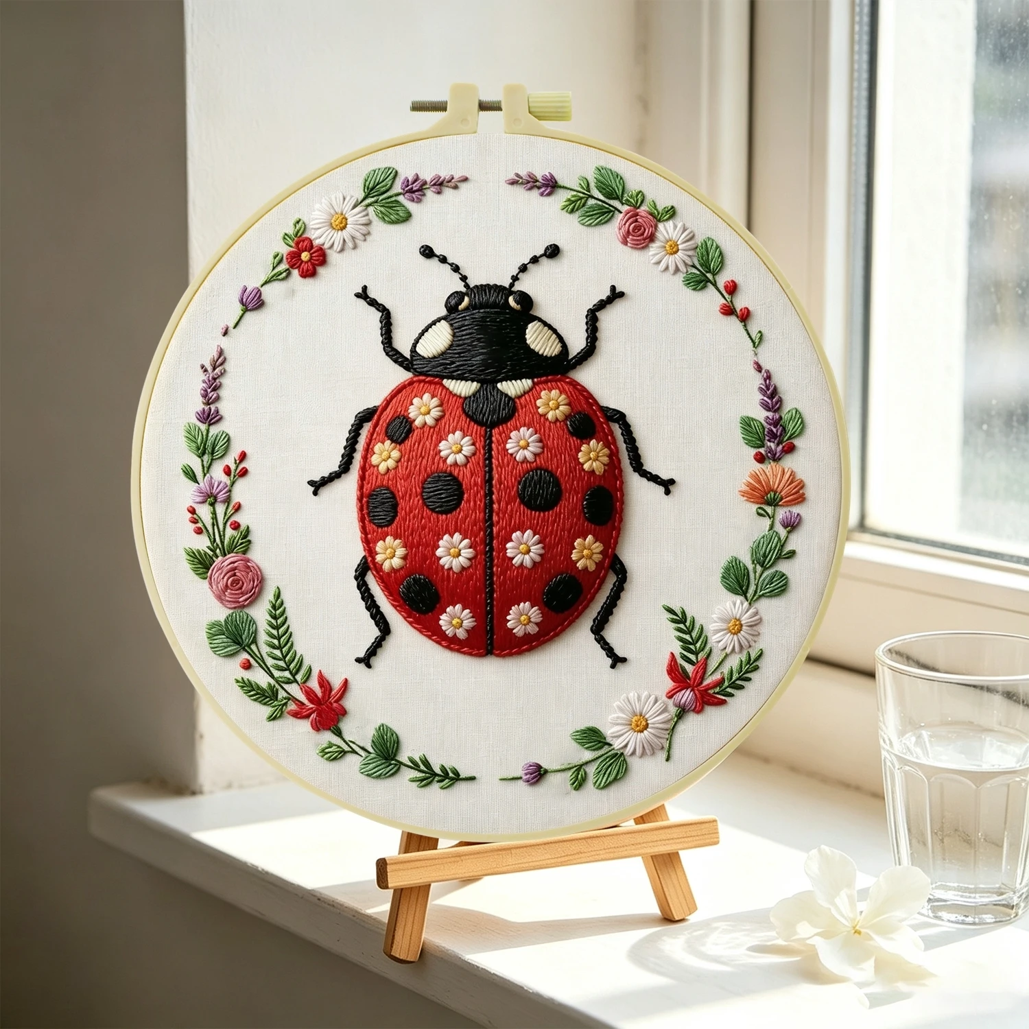 1 conjunto de kit de bordado D - Embroidery Lady Bug avaliação e preço