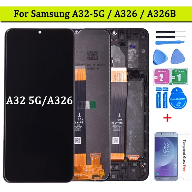 

ЖК-дисплей 6,5 дюйма для Samsung A32 5G A326, ЖК-дисплей с рамкой и сенсорным экраном, дигитайзер, ЖК-дисплей для Samsung SM-A326B A326B/DS дисплей