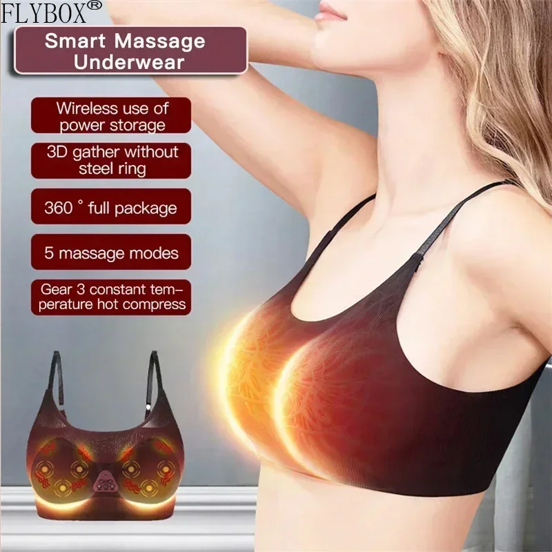 

Electric Breast Massager Heating Bra Smart Vibration Stimulator Relax Chest Health Care Ladies Gift