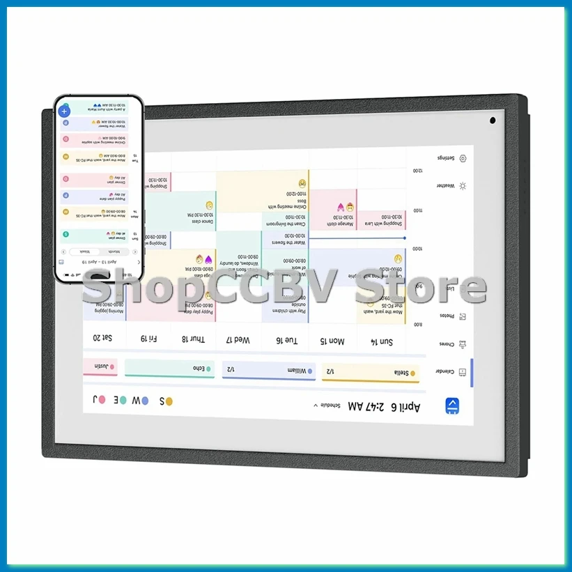 

10.1 Inch Digital Calendar Chore Chart,Interactive Touchscreen,Smart Family Planner, Hearth Display Desk Digital EU Plug-A50M